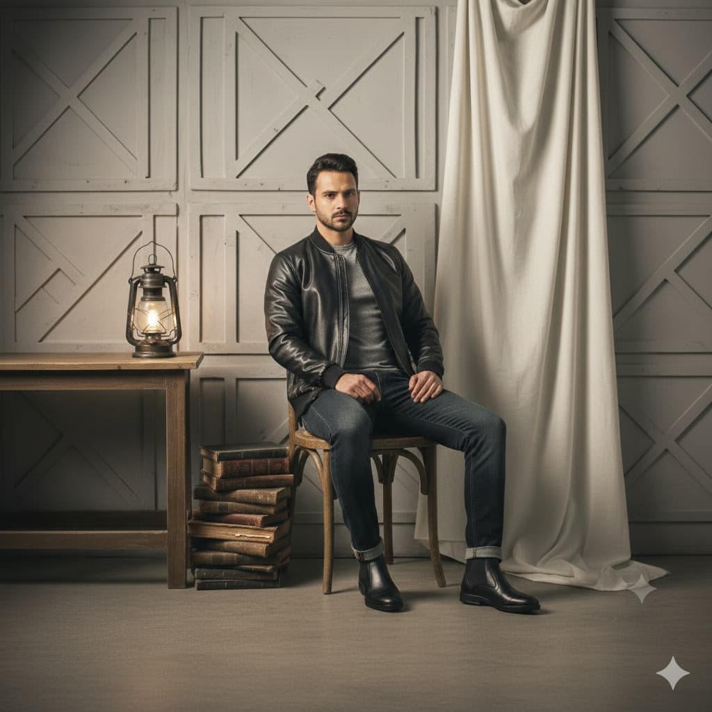 پکیج کاپشن Artim نیم بوت مردانه مشکی مدل Rad